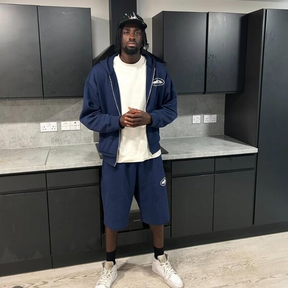 Corteiz RTW "Island" Navy Blue Shorts with Puff Print Logo - Picture 12 of 13